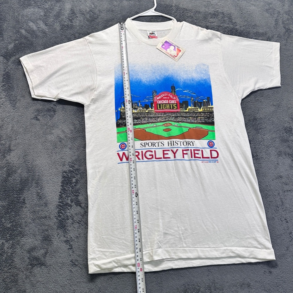 Vintage 1988 Chicago Cubs Wrigley Field Lights Shirt Men Large Single Stitch NWT - Picture 9 of 9